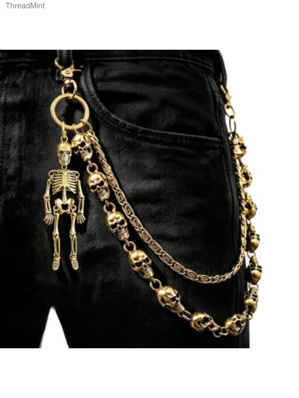 Heavy Metal Skull Wallet Chain Men Gothic Punk Biker Pant Jean Chain 24in